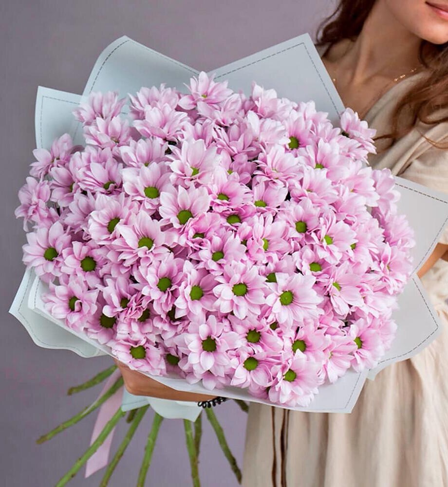 Букет из 15 розовых Хризантем