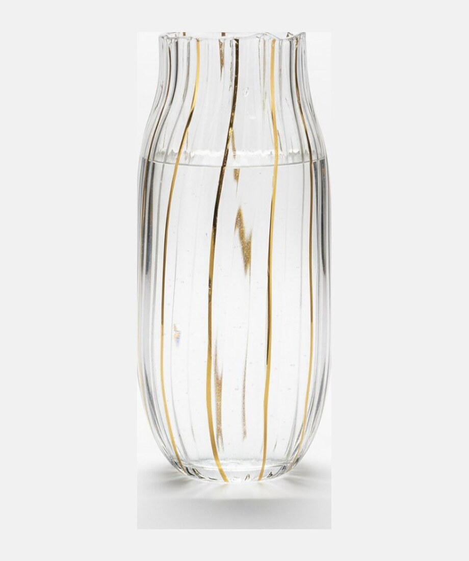 Ваза скляна Gold wave M прозора